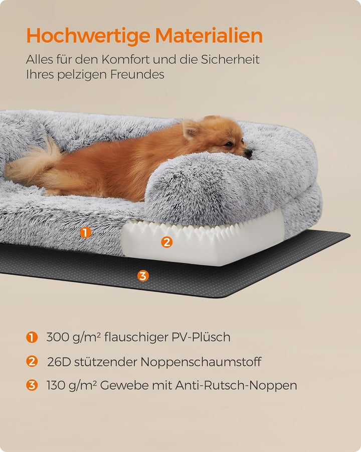 Feandrea FluffyHug Hundebett, Hundekissen Grösse M, Hundematte für Miniaturhunde, kleine Hunde, Hund