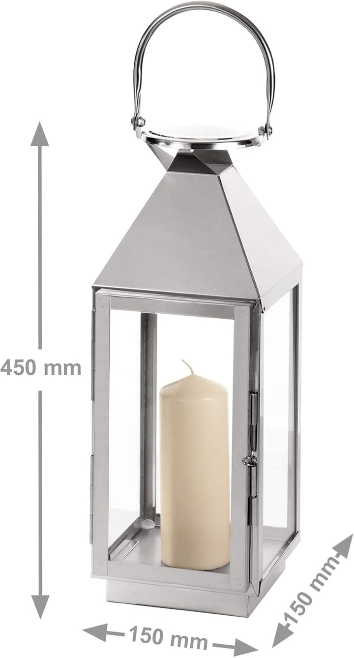 Casa Vivente Laterne aus rostfreiem Edelstahl, Dekorative Beleuchtung auf dem Balkon, Gartenlicht zu