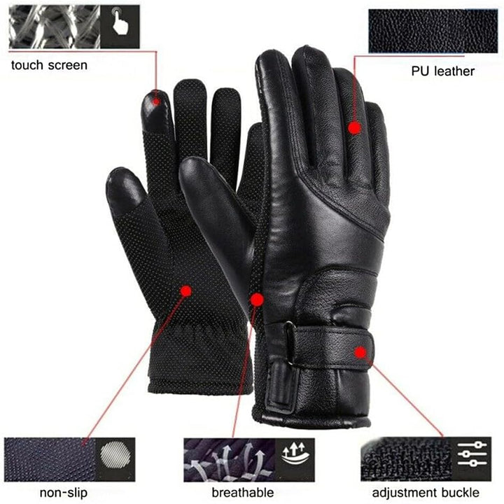 Motorrad elektrisch beheizte Handschuhe, TOTMOX Winter winddichte warme Handschuhe, Unisex USB-betri