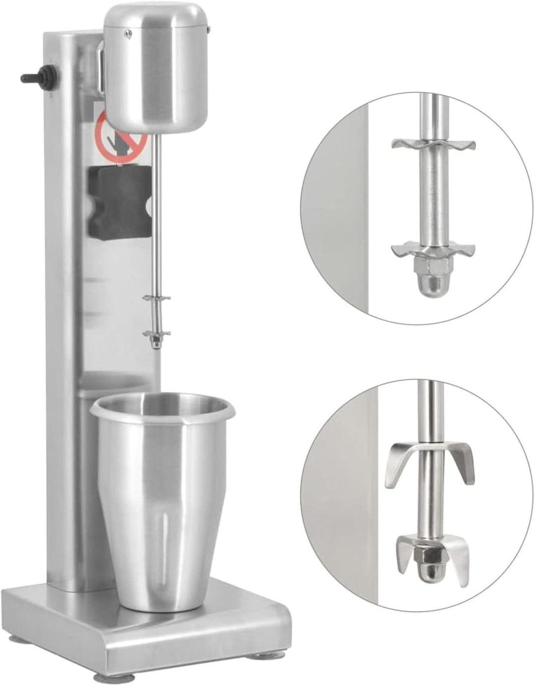 Gecheer Edelstahl Drink-Mixer 1 L 80 W, Getränkemixer, Milkshake Maker, Standmixer mit 2 Geschwindig