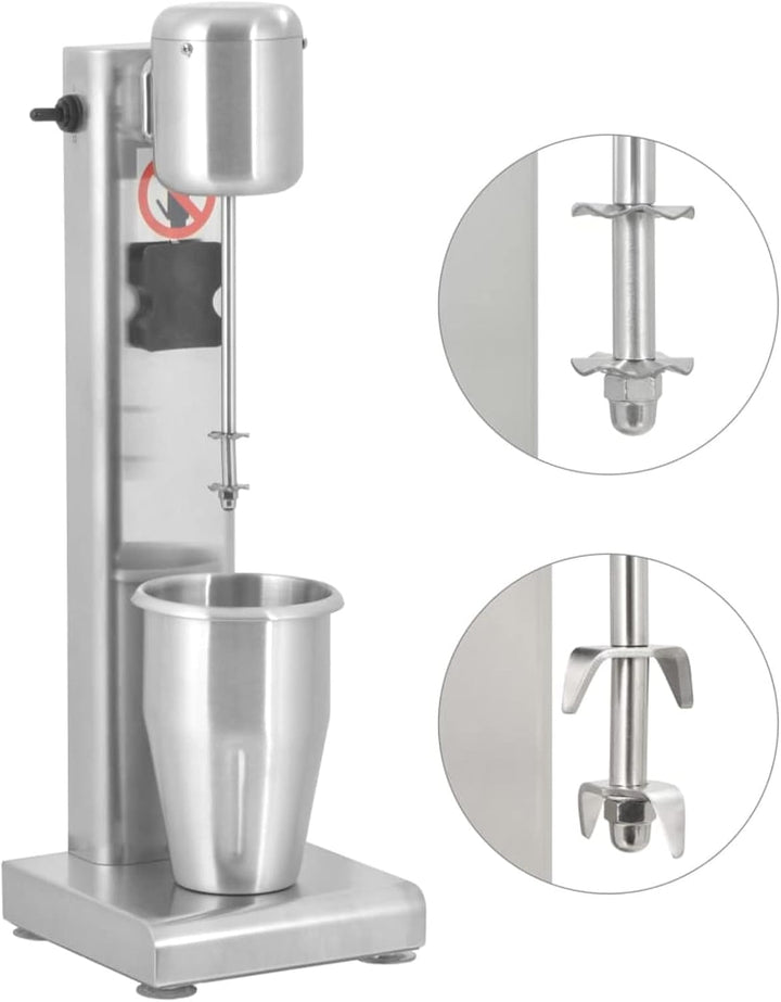 Gecheer Edelstahl Drink-Mixer 1 L 80 W, Getränkemixer, Milkshake Maker, Standmixer mit 2 Geschwindig