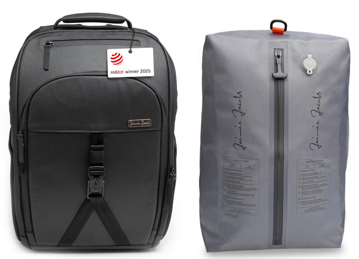 Jaimie Jacobs Smarter Business Rucksack mit Laptoptasche bis zu 16,1 Zoll, Geheimfach, Kofferfunktio