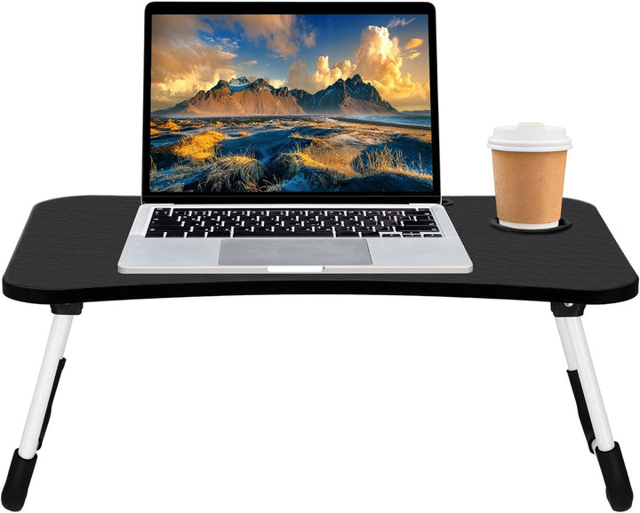 SPRINGOS Laptoptisch Notebook-Ständer Klappbarer Betttisch Schwarz 40 x 60 cm, Schwarz 40 x 60 cm