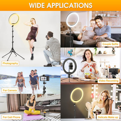 12 Zoll Ringlicht mit Stativ Handy, Tisch LED Ring Light/Kamera Handystativhalter mit Ringleuchte fü