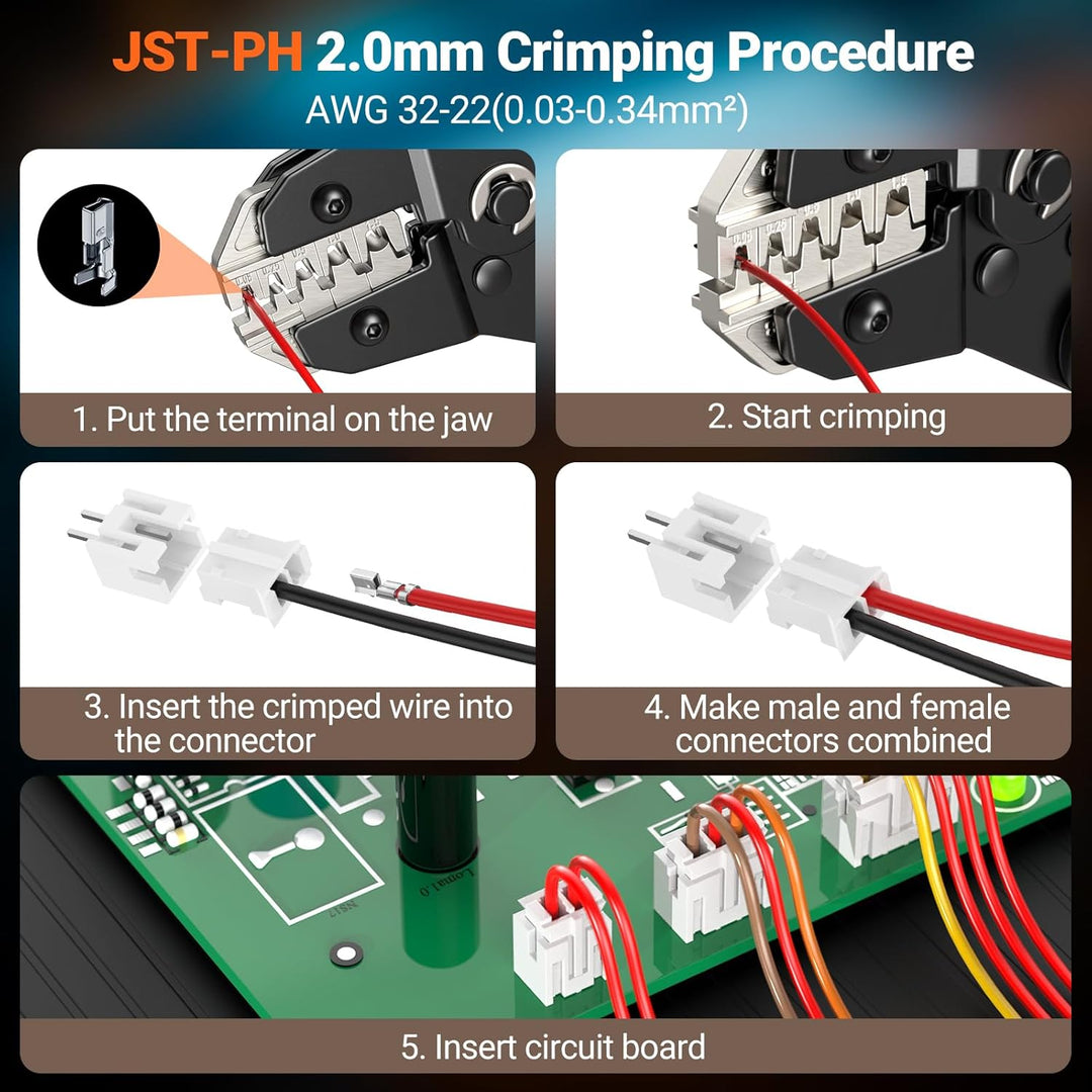 Preciva 2220pc DuPont Crimpzange Tool Crimpzange Set passt für 0.08-1.5 (AWG28-16) mm nicht isoliert