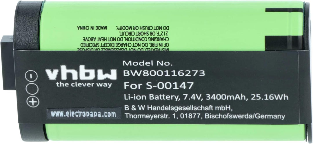 vhbw Akku Ersatz für Logitech 533-000116, 533-000138 für Lautsprecher Boxen Speaker (3400 mAh, 7,4 V