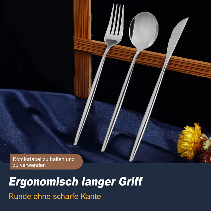 Bestdin Besteck Set 6 Personen, 30 teilig Edelstahl Besteckset, Essbesteck Set mit Messer Gabel Löff