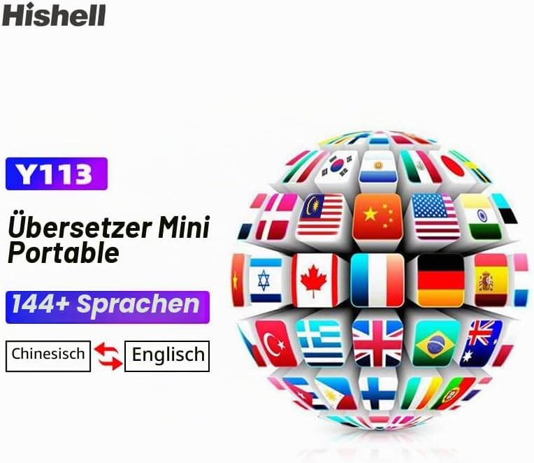 Ohrhörer mit Sprachübersetzung, Y113-Kopfhörer mit bidirektionaler Simultanübersetzung und 144 Onlin