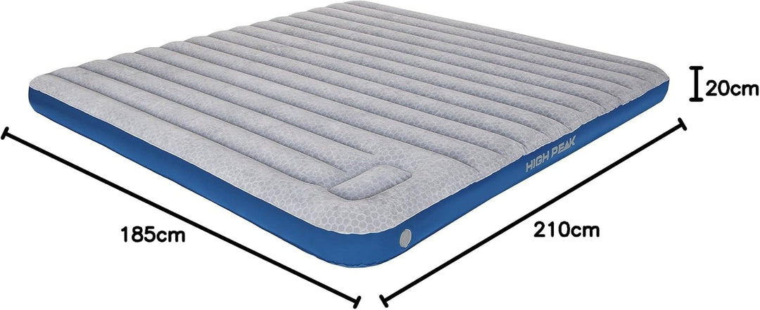 High Peak Unisex Cross Beam King extra long Luftbett, mit integrierte Fusspumpe und Anti-Rutsch Funk