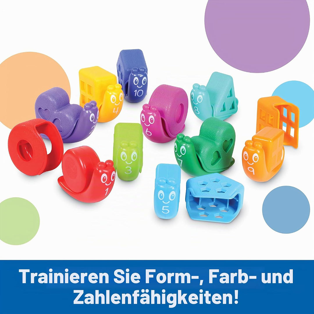 Learning Resources Snap-n-Learn Formen-Schnecken, Kleinkind-Aktivitäten, Lernspielzeug, Farben-Set,