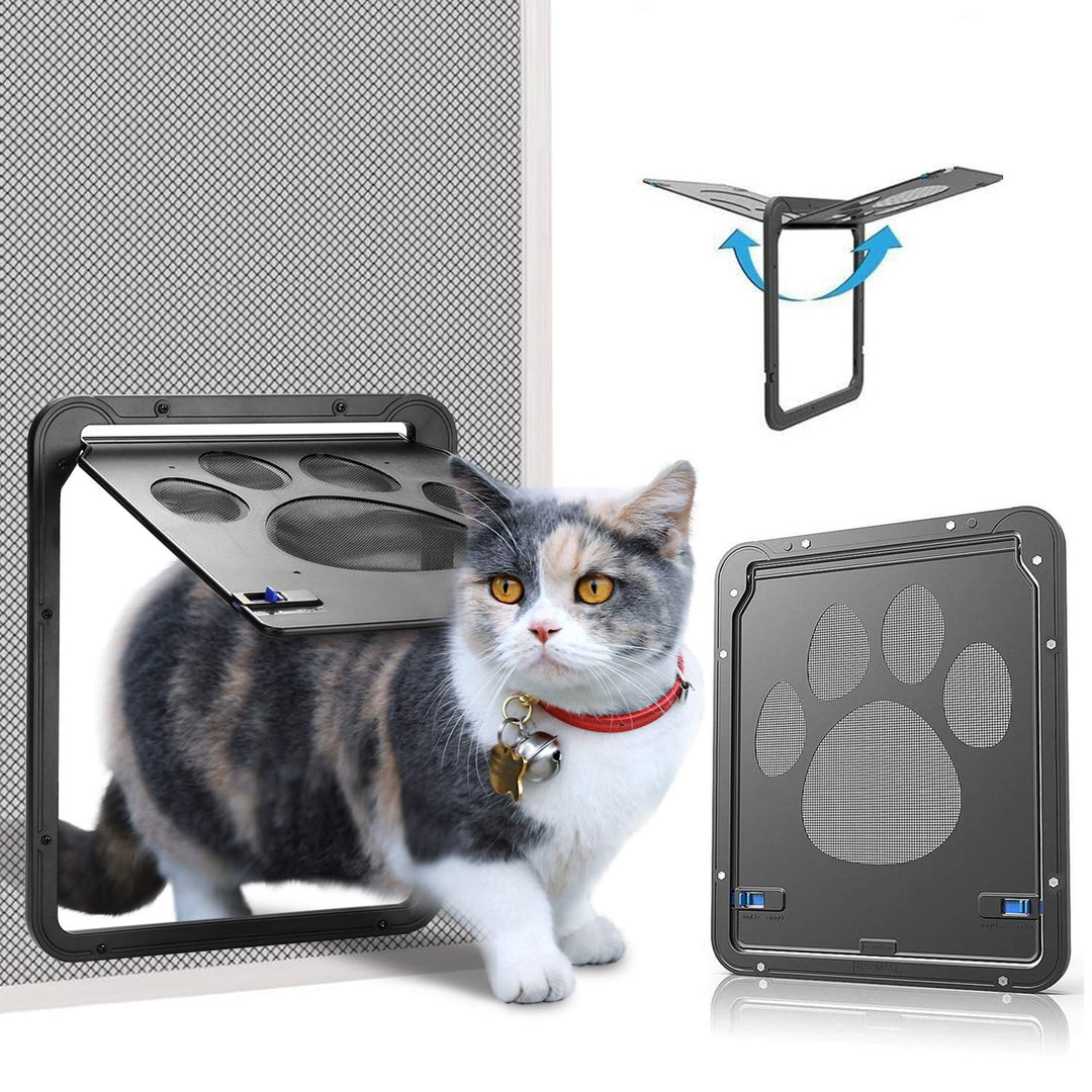 Ownpets Haustierklappe, Katzenklappe für fliegengitter, Magnetische Katzentür mit automatische versc