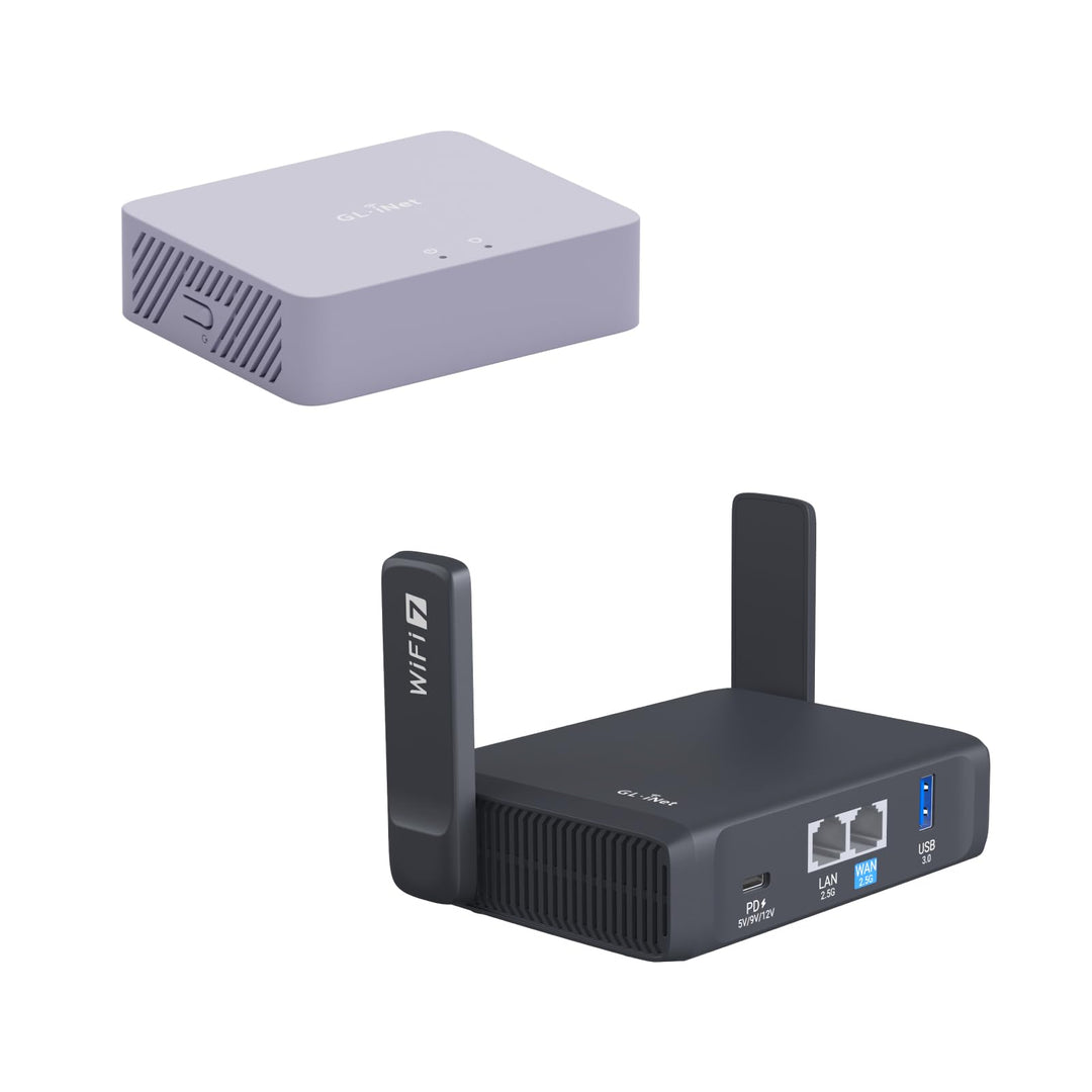GL.iNet MT5000 (Brume 3) Hochgeschwindigkeits-VPN-Sicherheitsgateway für Homeoffice & GL.iNet GL-BE3