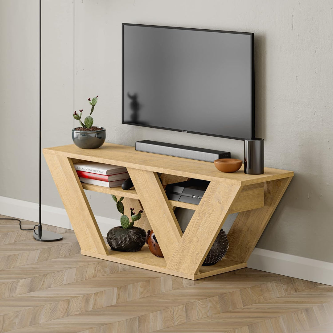 Hocuspicus Modern TV-Einheit für Wohnzimmer bis 48" Fernseher, 110 x 40 x 30 cm, einfache Montage un