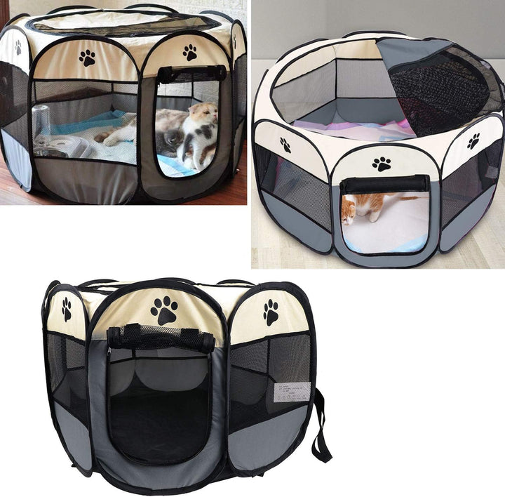 Coolty Tragbarer faltbarer Haustier-Laufstall, 8-Panel-Zwinger, Haustierzelt für Hunde, Katzen, Kani