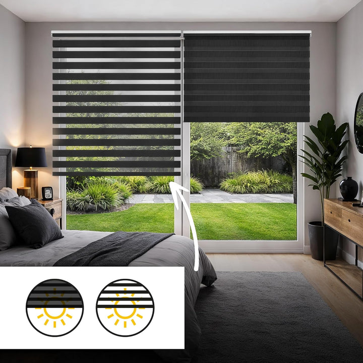 STORESDECO Doppelrollo, Duo Rollo für Fenster und Türen, Zebra Rollo Lichtdurchlässig und verdunkeln