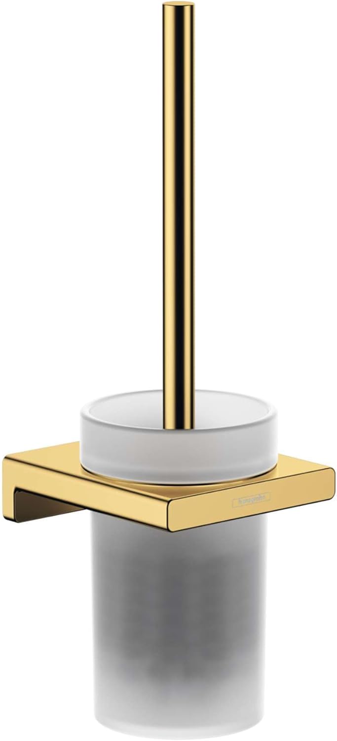 hansgrohe WC-Bürste und Behälter AddStoris, Toilettenbürstenhalter, Polished Gold Optic Polished Gol