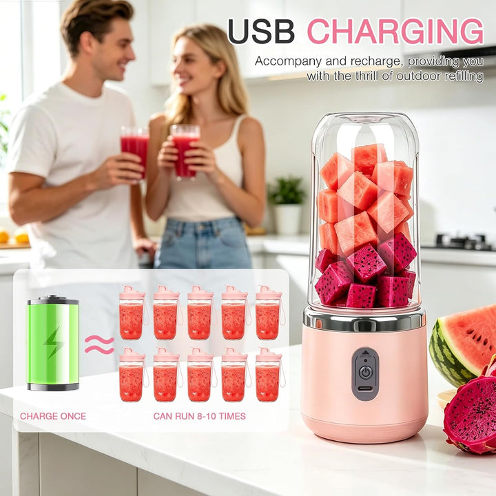 Foreverup Tragbarer Mixer, Maker to Go Mini-Standmixer, Smoothie Maker, Portabler Elektrischer Saftp