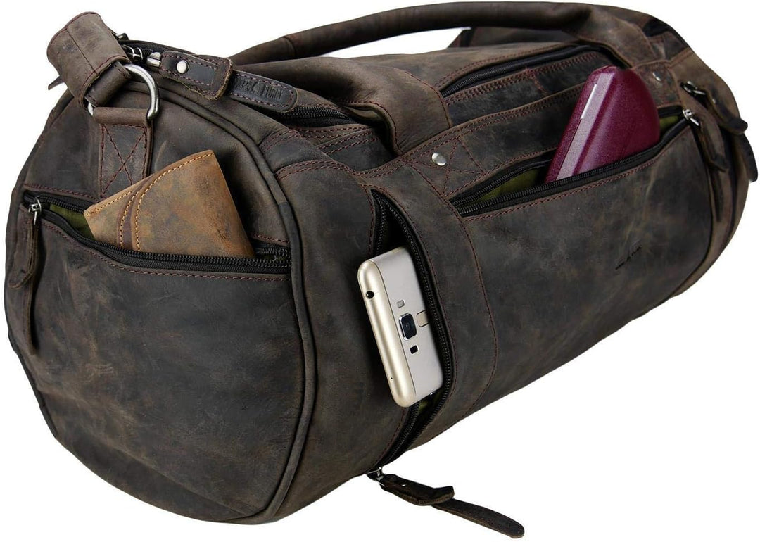 Greenburry Weekender - Vintage Revival Leder - Abnehmbarer Schultergurt mit Polster - Extra grosse R