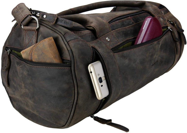 Greenburry Weekender - Vintage Revival Leder - Abnehmbarer Schultergurt mit Polster - Extra grosse R