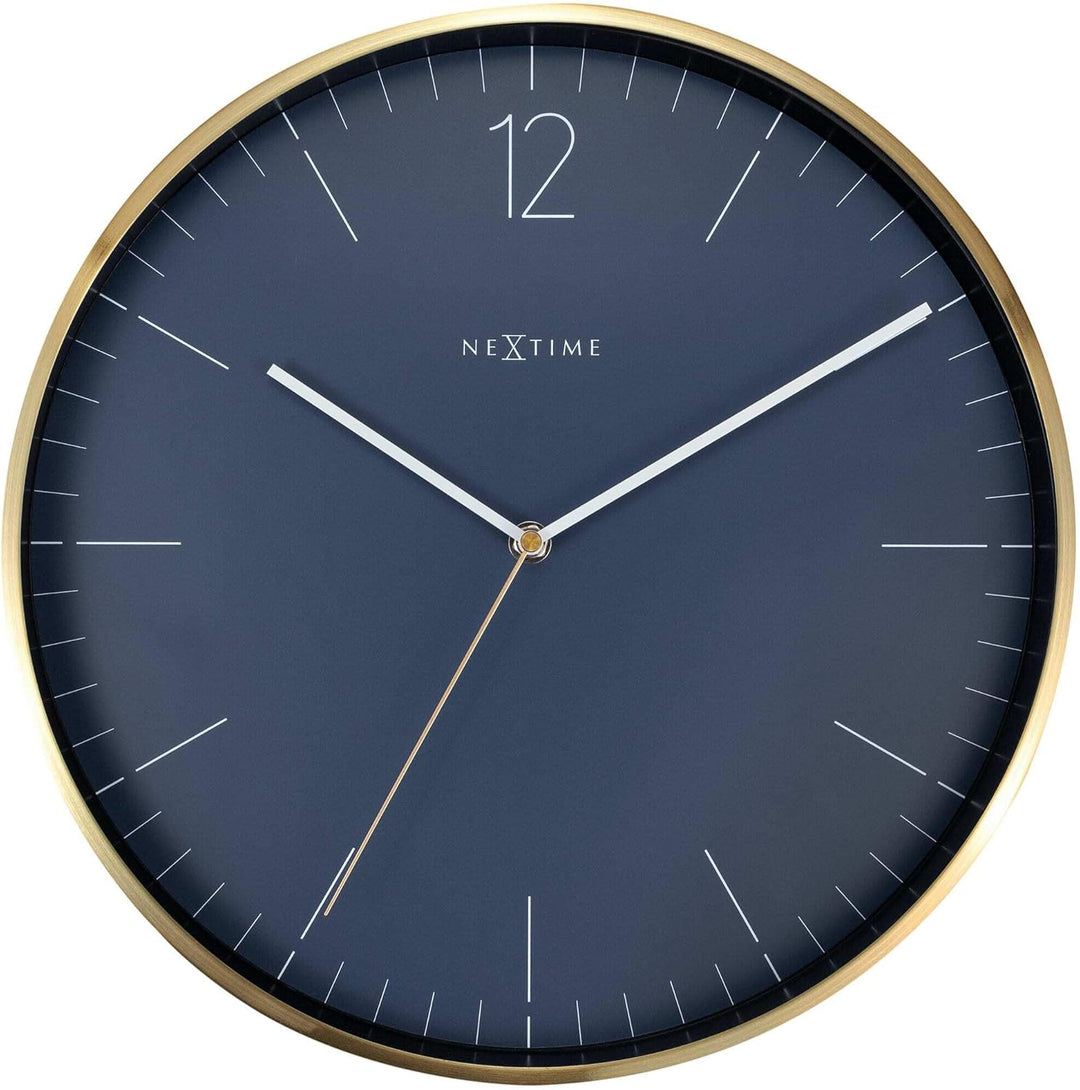 Nextime Wanduhr Essential Gold Dia. 34cm Aluminium Weiss Ø 34 cm Aluminium Weiss, Ø 34 cm Aluminium