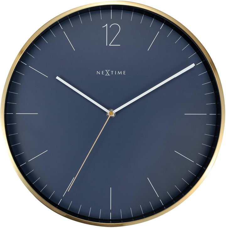 Nextime Wanduhr Essential Gold Dia. 34cm Aluminium Weiss Ø 34 cm Aluminium Weiss, Ø 34 cm Aluminium
