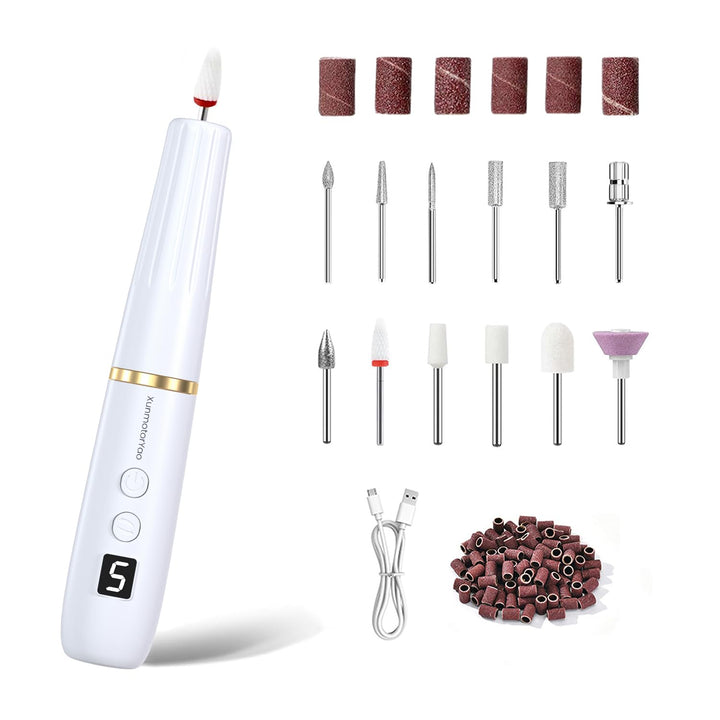 Kabellos Tragbar Nagelfräser Professional 12 in 1 Electric Nail Drill Machine USB Wiederaufladbare E