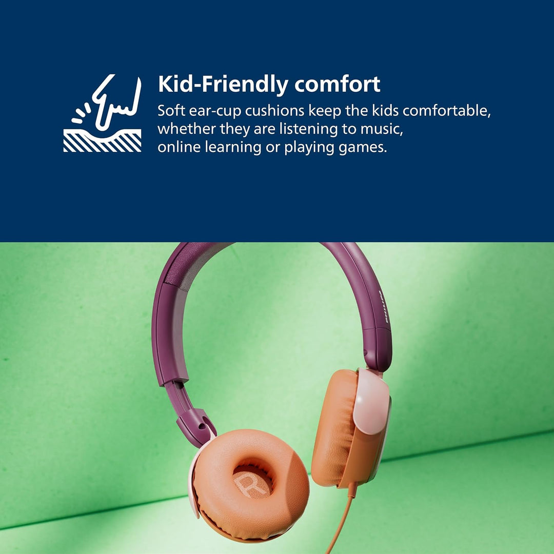 Philips TAK2000MP 2000-Serie mit kabelgebundenem ohraufliegendem Kopfhörer für Kinder, lautstärkenbe