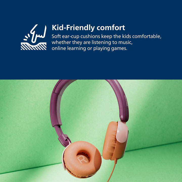 Philips TAK2000MP 2000-Serie mit kabelgebundenem ohraufliegendem Kopfhörer für Kinder, lautstärkenbe
