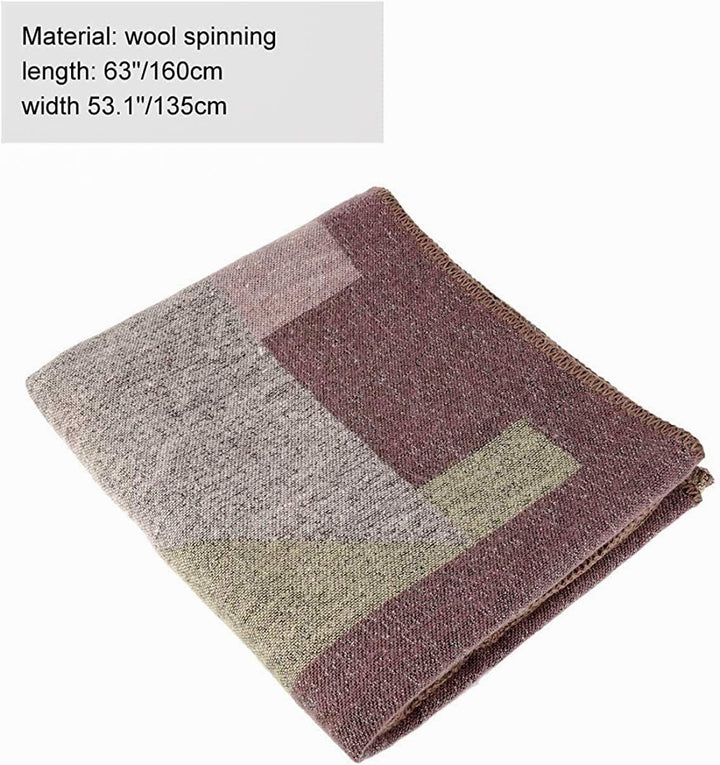 Shmily Girl - Damen Poncho Habe Gestrickt Überdimensionalen Decke Kap-Schal A - Beige Blockfarbe, A