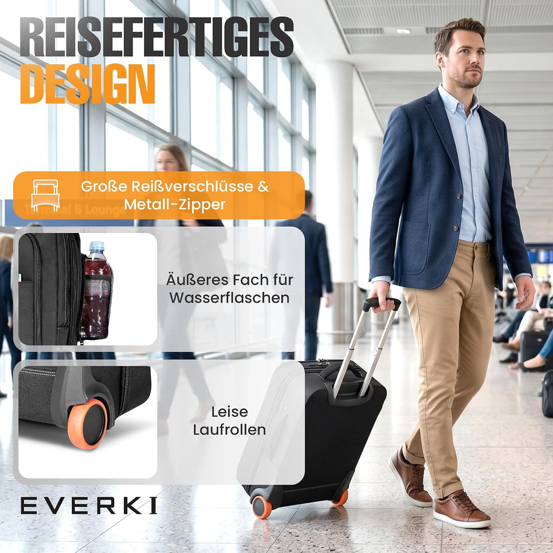 Everki EKB420 Laptop Trolley mit anpassbarem Fach für Notebooks von 15" bis 18,4" (38,1-46,8 cm), Sc