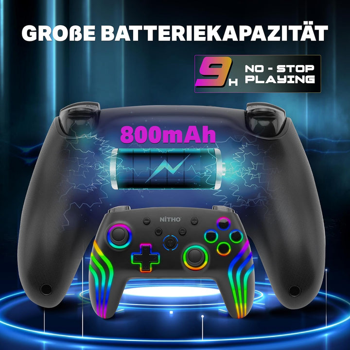 NITHO NEXUS Wireless Controller Kompatibel mit Switch/Switch 2/Lite/OLED/PC/Android, Gamepad mit 6 A