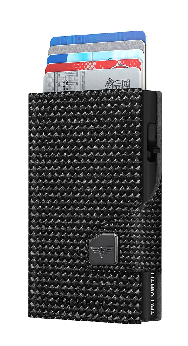 TRU VIRTU® Wallet Click &amp; Slide Strap Edition Diagonal Carbon Black/Black, Diagonal Carbon Black/Bla