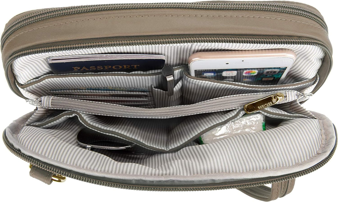 Travelon Damen Anti-theft Tailored E/W Organizer Reisetasche Einheitsgrösse Sandfarben, Einheitsgrös