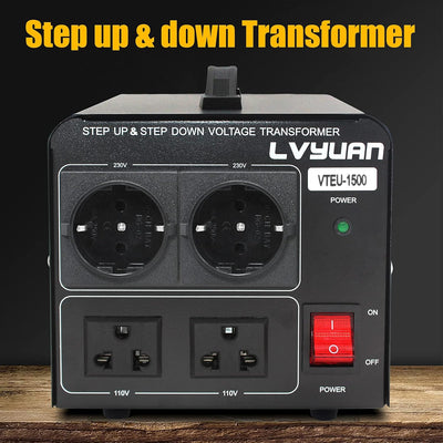 Yinleader 1500W 230V bis 110V USA Spannungswandler Ringkern-Transformator 1500 Watt - In: 110V oder
