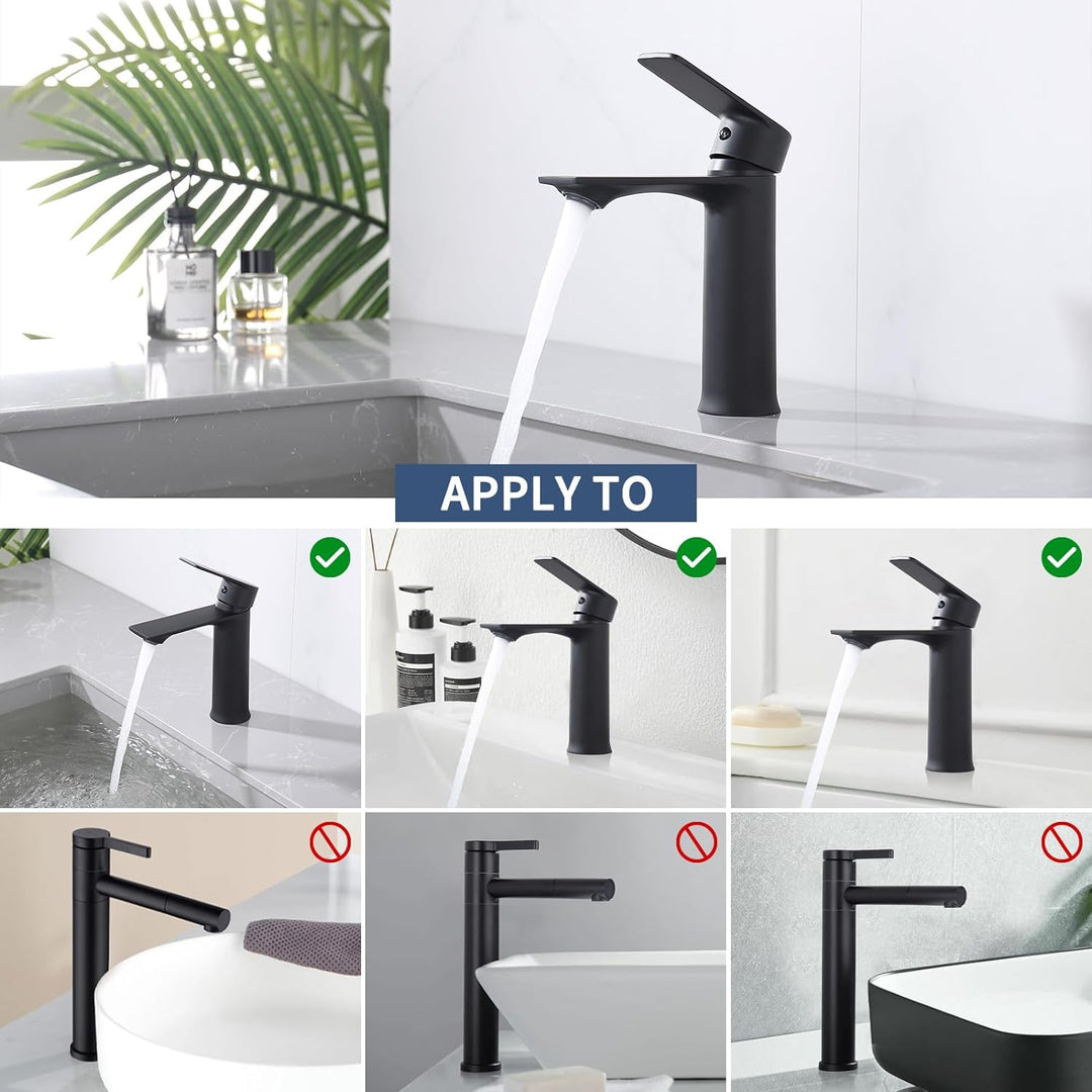 HOMELODY Wasserhahn Bad Schwarz Waschtischarmatur Mischbatterie Bad Armatur Badezimmer Waschbeckenar