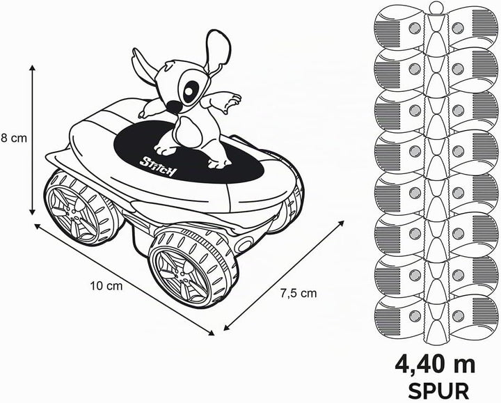 Smoby - Stitch FleXtreme – 4 Meter 40 Autobahn – 184 Flexible und anpassbare Pisten + 1 Stitch-Fahrz