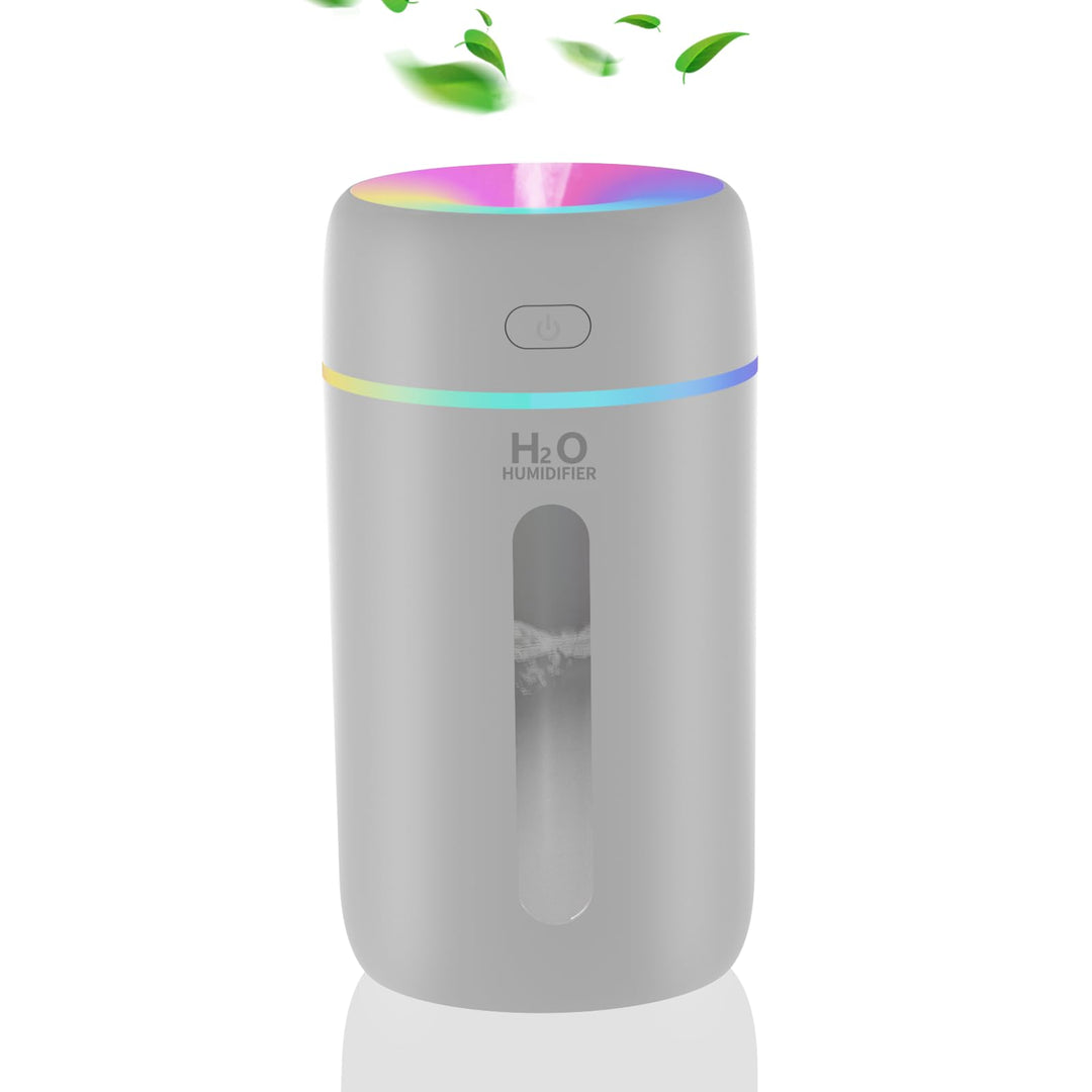Mini Luftbefeuchter für Schlafzimmer Kinderzimmer Pflanzen,7-Farben-Licht 28dB Silent Air Humidifier