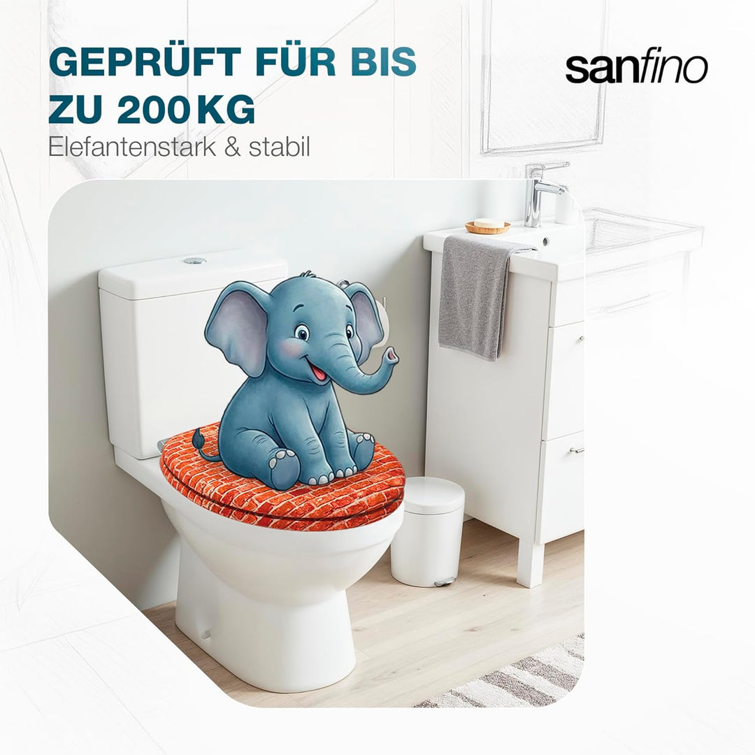Premium WC Sitz mit Absenkautomatik – hochwertige Toilettendeckel aus Holz, viele bunte Motive, hohe