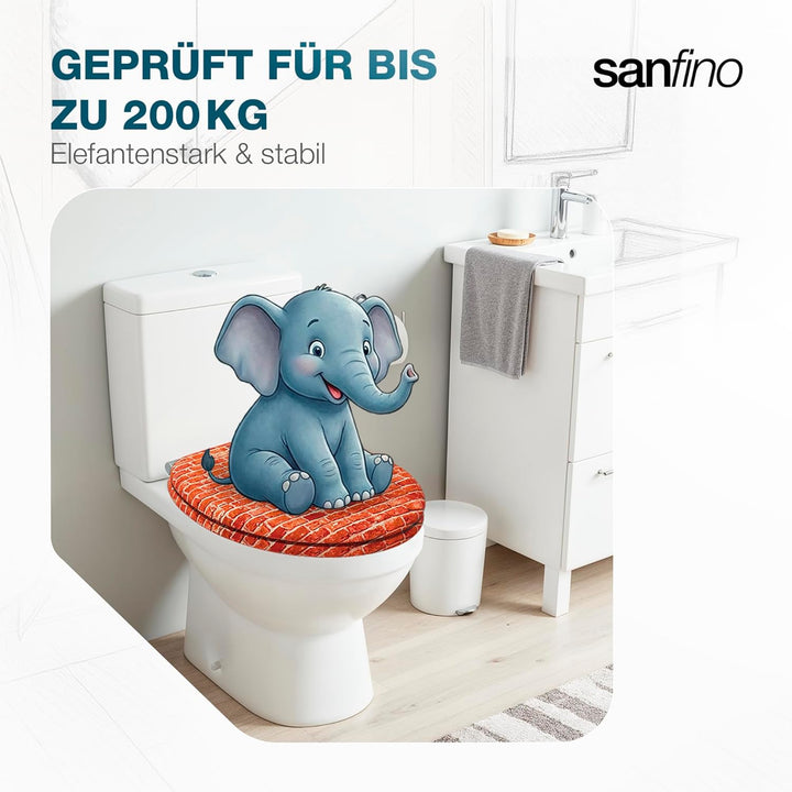 Premium WC Sitz mit Absenkautomatik – hochwertige Toilettendeckel aus Holz, viele bunte Motive, hohe