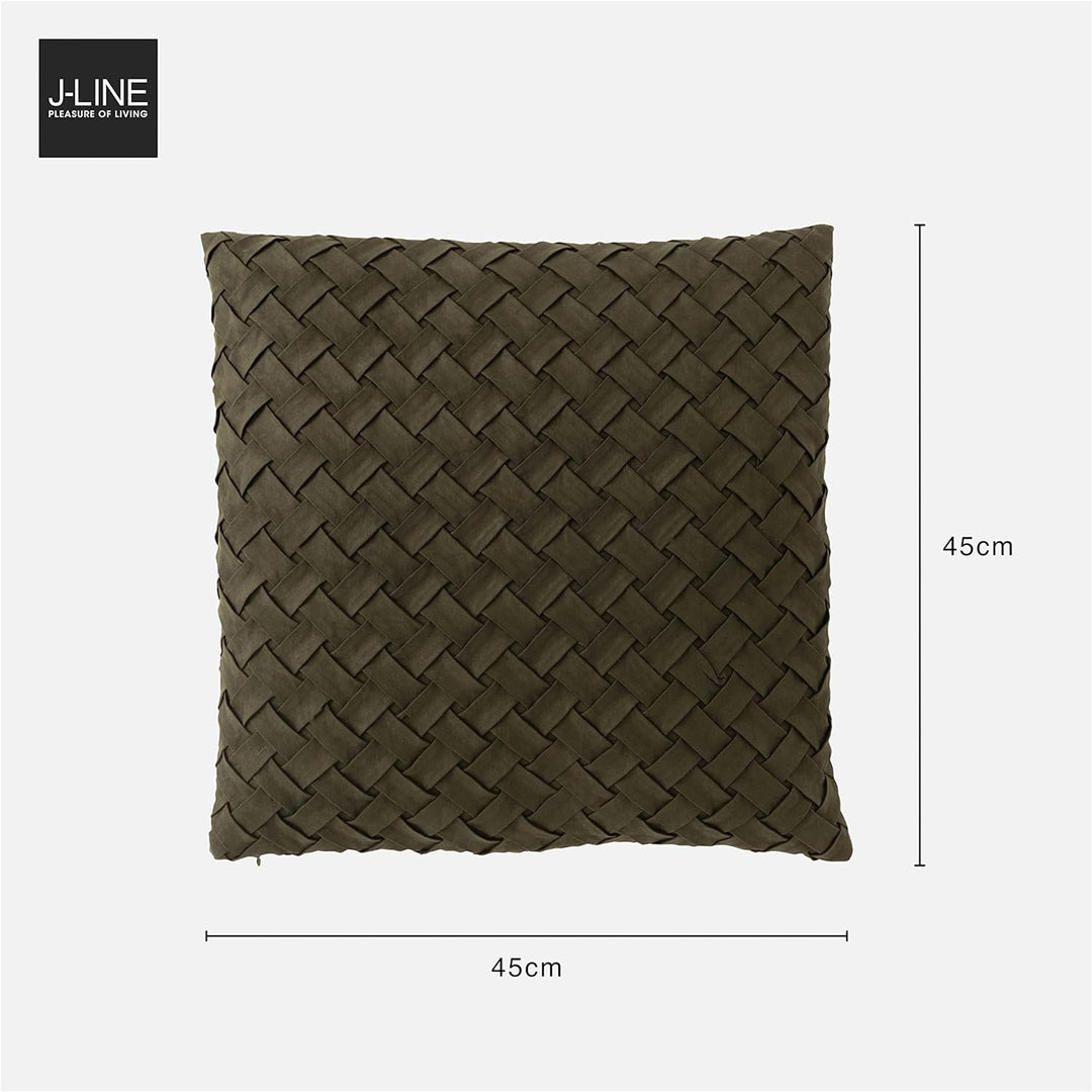 J-Line Sofakissen Gewoben, Dekokissen in grün, Elegantes und luxuriöses Zierkissen, perfekt als Deko