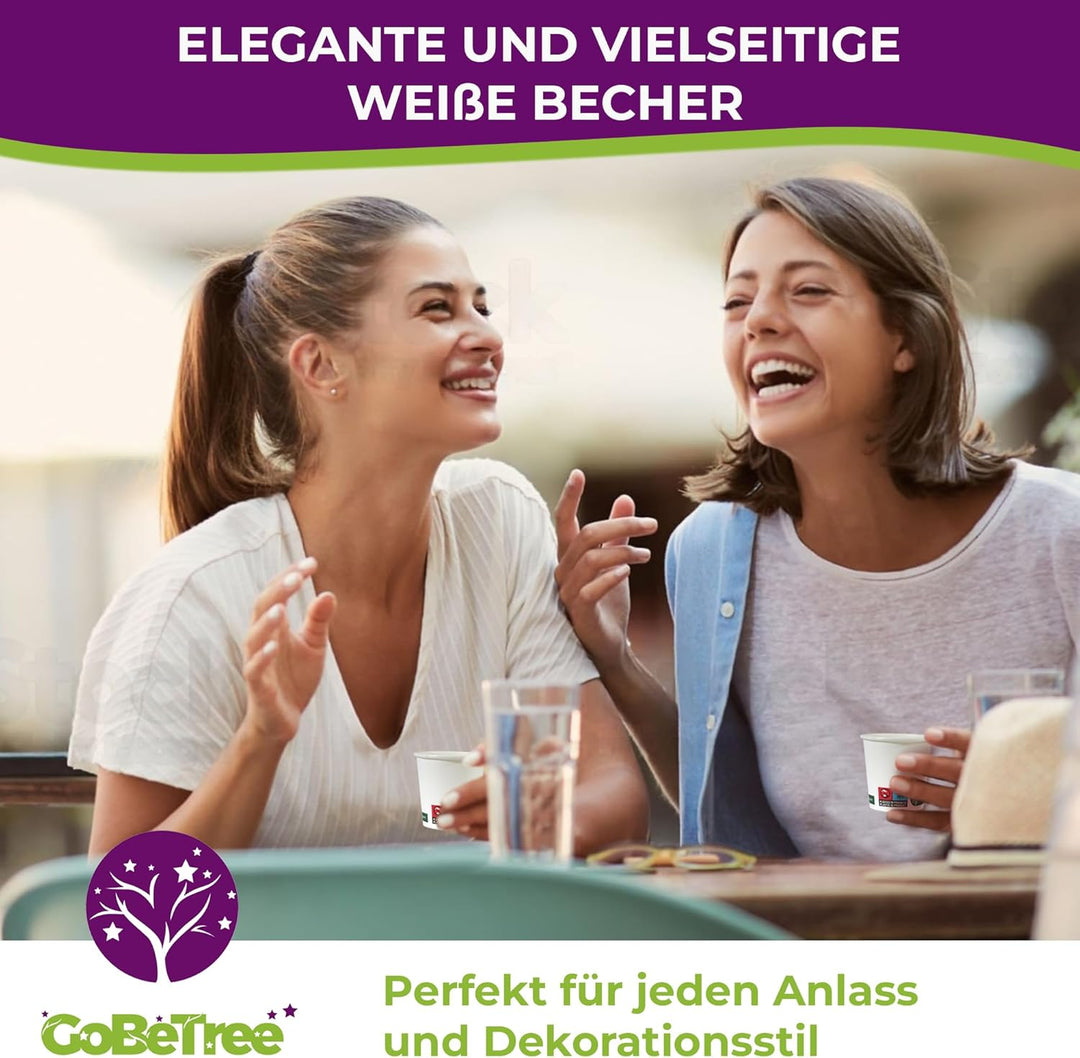 GoBeTree 400 Einweg-Kaffeebecher aus weissem Karton 120 ml, Einweg-Kaffeebecher aus weissem Karton m