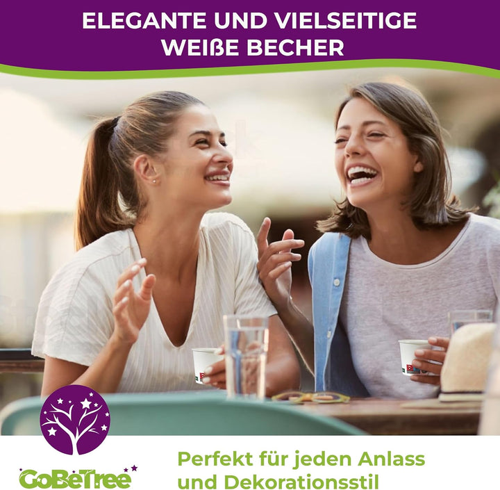 GoBeTree 400 Einweg-Kaffeebecher aus weissem Karton 120 ml, Einweg-Kaffeebecher aus weissem Karton m