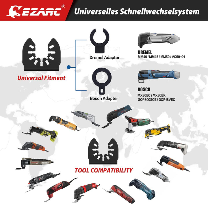 EZARC Oszillierende Multitool Sägeblätter Titanium, 4 tlg Tauchschneiden, Multitool-Klingen für Meta