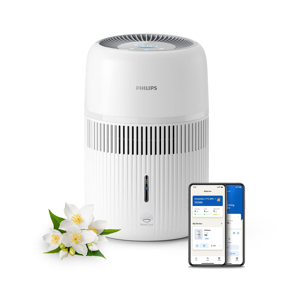 Philips Verdunstungs-Luftbefeuchter Serie 4000, Hygienische Befeuchtung, 99,97% weniger Bakterien, 3