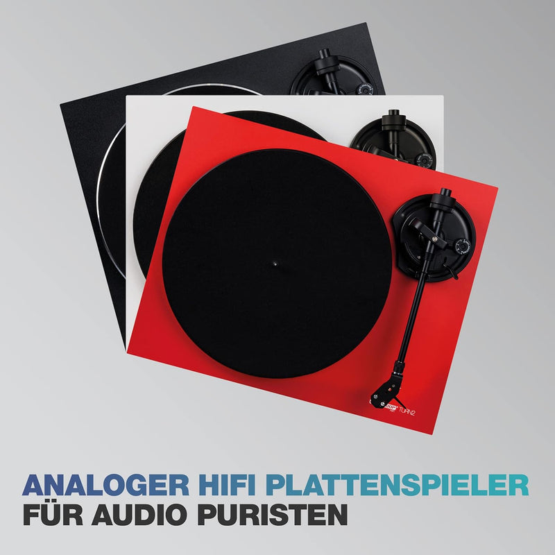 Reloop Turn 2 - Analoger HiFi Plattenspieler für Audio Puristen, schwarz, Schwarz