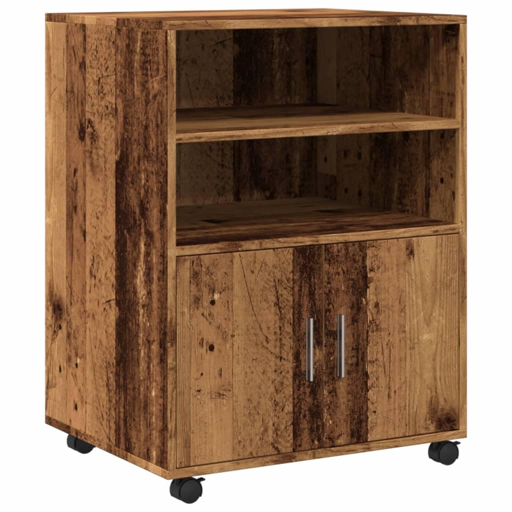 vidaXL Rollschrank Altholz-Optik 60x48x81 cm Holzwerkstoff, Altholz