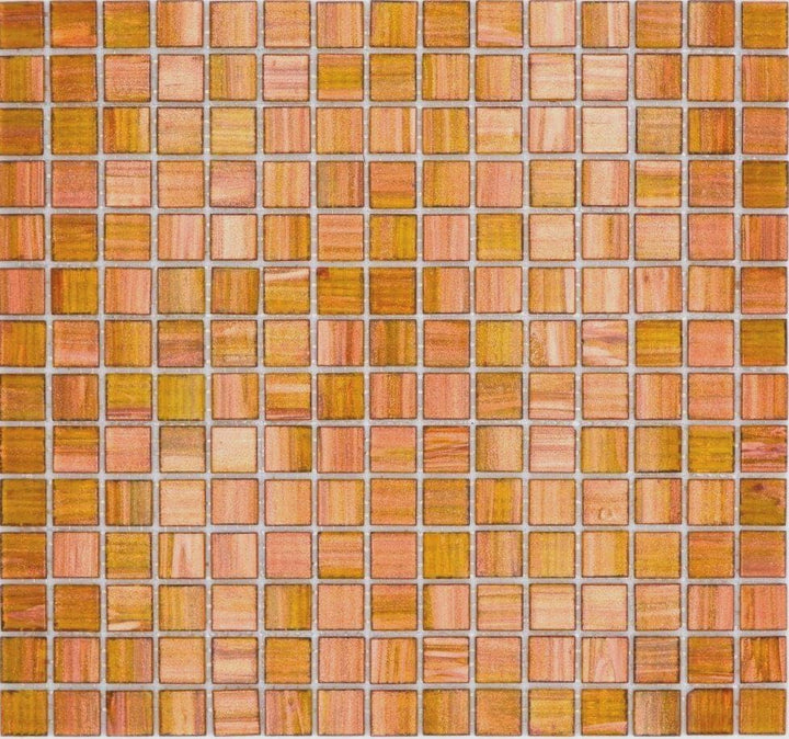Mosaikfliese Glasmosaik Goldbraun Kupfer Küchenrückwand Duschwand | 10 Mosaikmatten