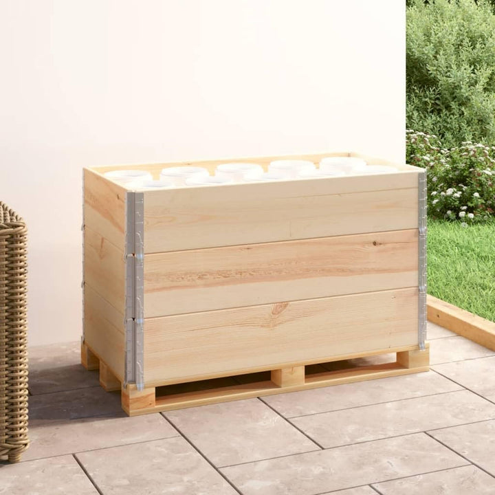 vidaXL 3X Kiefernholz Massiv Palettenrahmen Aufsatzrahmen Hochbeet Gartenbeet Pflanzbeet Europalette