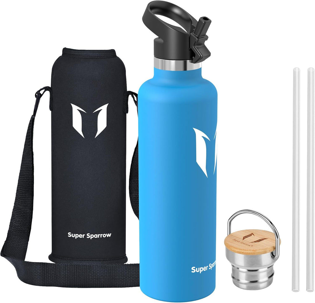 Super Sparrow Trinkflasche Edelstahl - 350ml, 500ml, 620ml, 750ml, 1L - Auslaufsicher Thermoskanne,