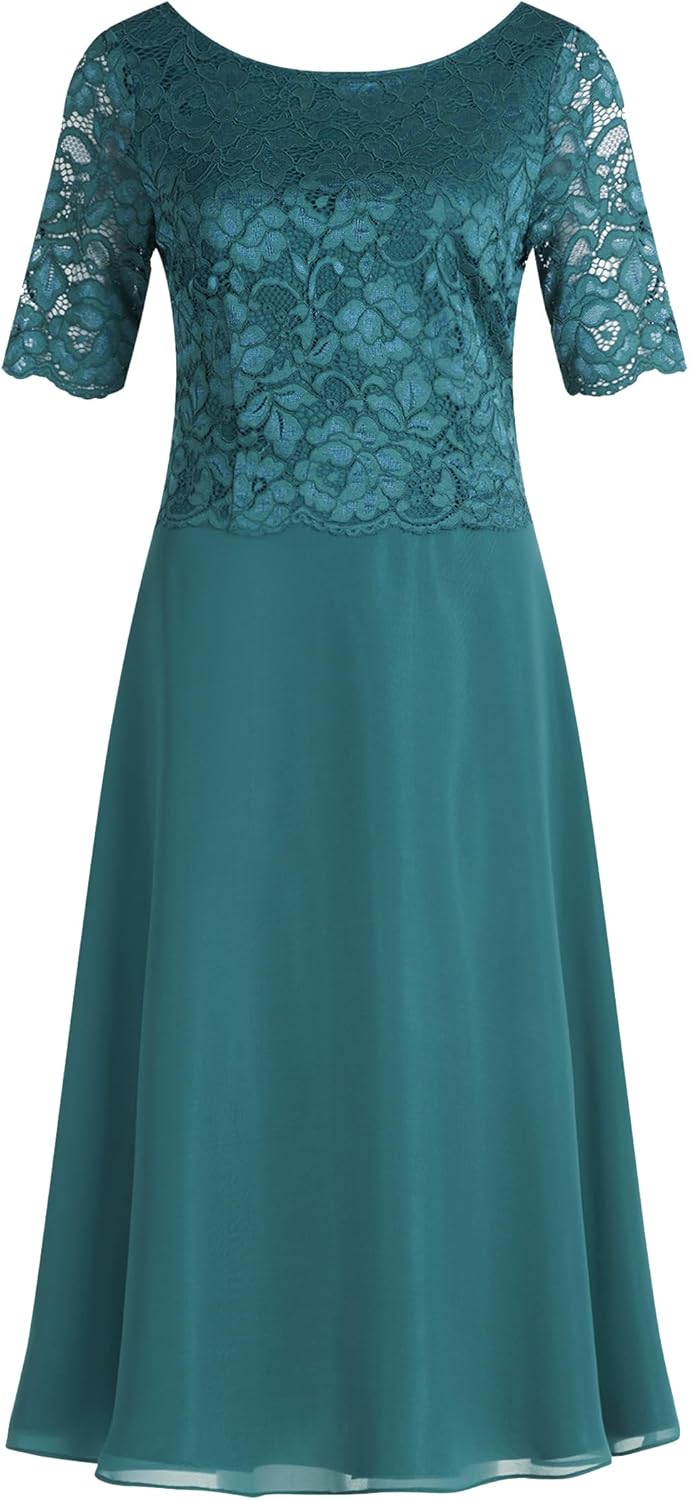 Vera Mont Damen Cocktailkleid mit Spitze 42 Dark Emerald, 42 Dark Emerald